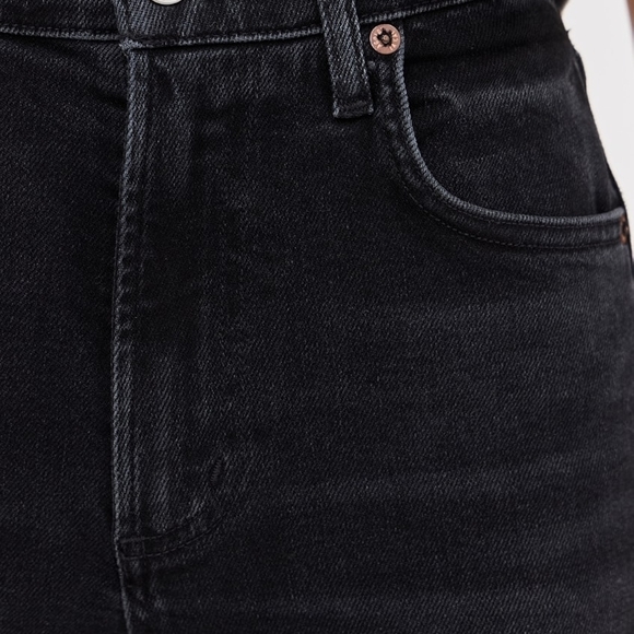 AGOLDE Ren Womens Wide Leg Hush Black High Rise Ankle Denim Jean Size 30 Organic - Picture 4 of 14